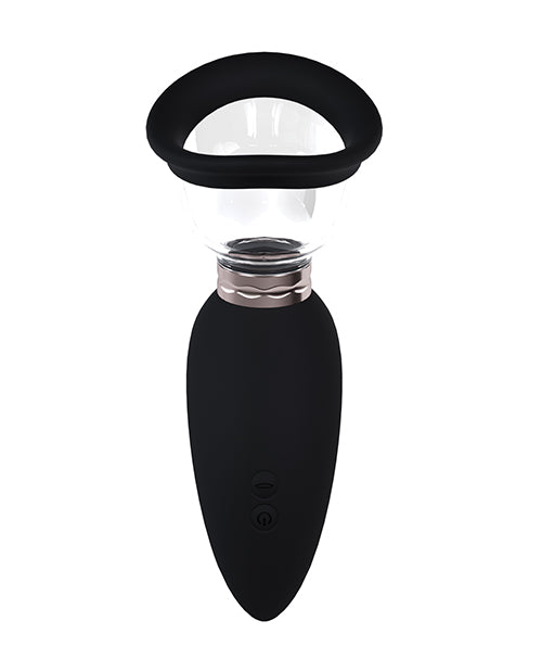 Shots Pumped Arousing Clitoral Nipple Breast Pump Black for enhancing sensitivity and size of intimate areas.