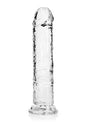 Realrock Straight Realistic 8 Inch Dildo Transparent for versatile solo or partnered play, featuring a lifelike shape.
