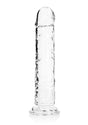 Realrock Realistic Straight Dildo 11 inches Clear showcasing a transparent design for versatile use.