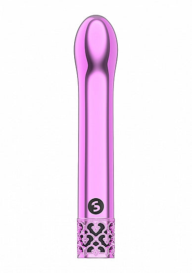 Royal Gems Jewel G-Spot Vibrator Pink with elegant jewel-inspired design and curved tip for G-spot stimulation.