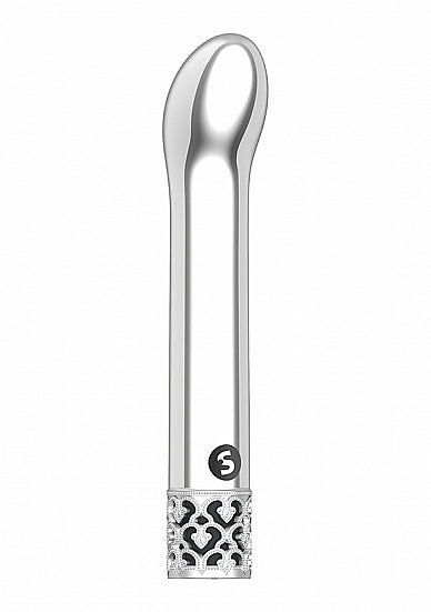 Royal Gems Jewel G-spot Vibe Silver - sleek metallic vibrator for targeted pleasure and internal G-spot stimulation.