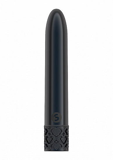 Royal Gems Shiny Powerful Vibe Rechargeable Gunmetal bullet vibrator with sleek design and luxury finish.