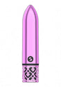 Royal Gems Glamour Pink ABS Bullet Vibrator in metallic pink with elegant design.