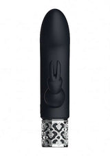 Royal Gems Dazzling Black Rechargeable Silicone Bullet with elegant design and a silky smooth finish.