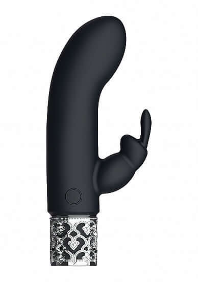 Royal Gems Dazzling Black Rechargeable Silicone Bullet featuring sleek design and medical-grade silicone.