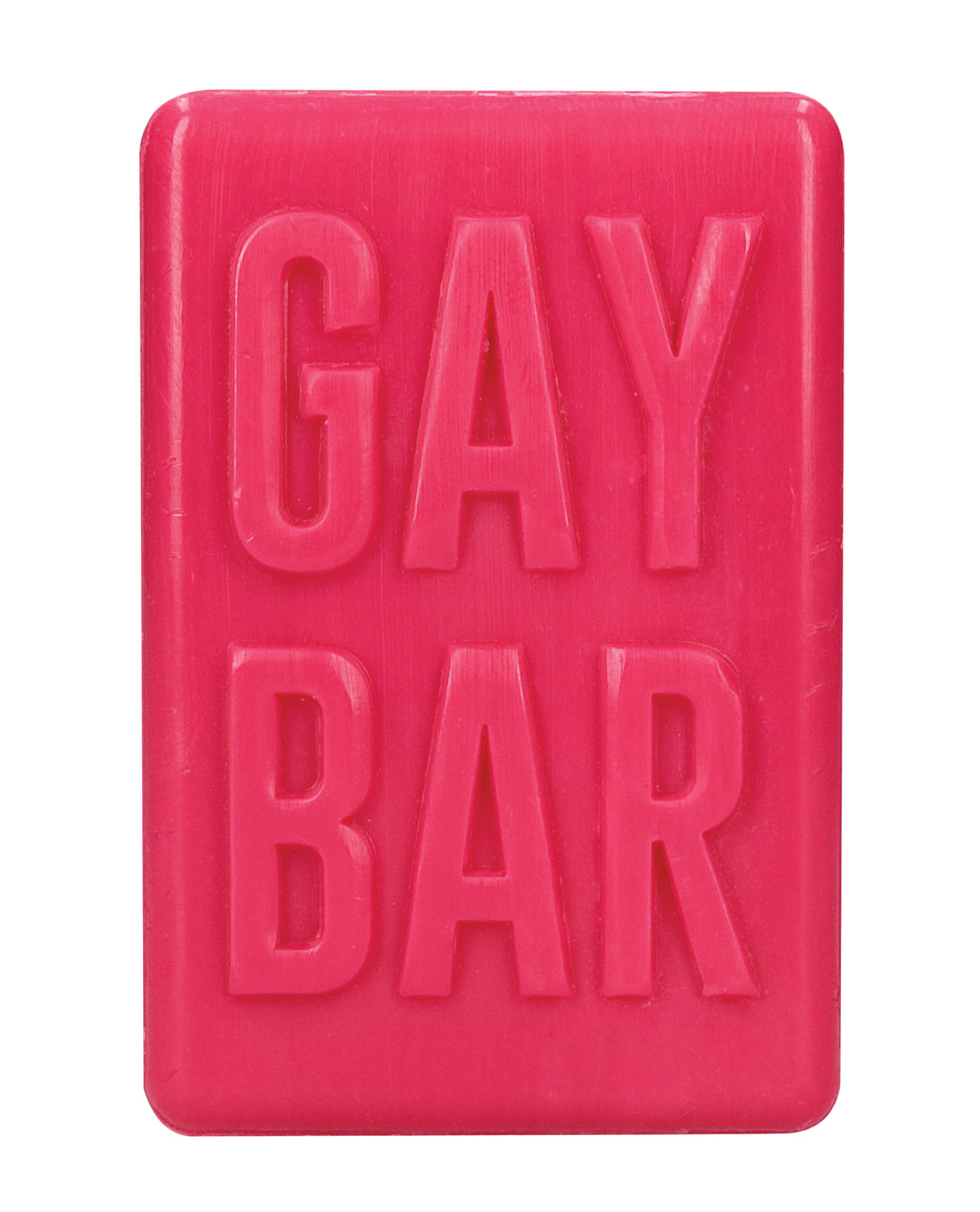 Shots Gay Bar Novelty Soap Bar Pink with bold lettering on vibrant pink surface.