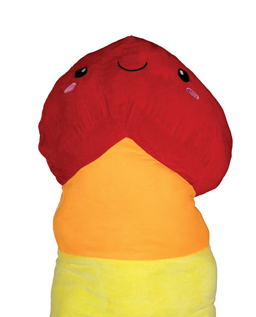 Shots 39.4 Inch Penis Plushie Multi Color smiling face plush toy in vibrant colors.