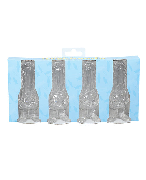 S-Line The Dickheads Groom Tall Shot Glass Clear set of four in packaging for humorous bachelor or bachelorette parties.
