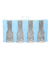 S-Line The Dickheads Groom Tall Shot Glass Clear set of four in packaging for humorous bachelor or bachelorette parties.