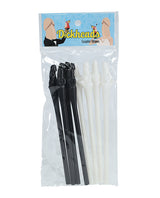 Shots The Dickheads Couples Straws Black White pack with black and white novelty straws for fun parties.