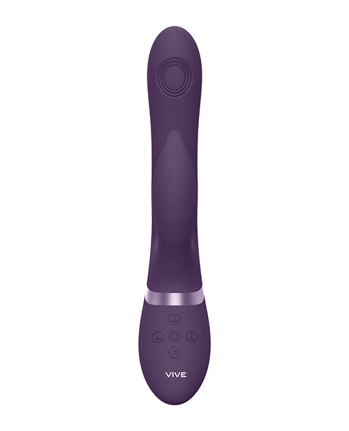 Shots Vive Aimi Pulse G-Spot Rabbit Purple vibrator with ergonomic design and control buttons.