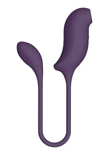 Vive Quino Air Wave Vibrating Egg Vibrator Purple showcasing its unique design with dual stimulation features.