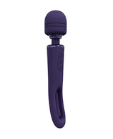 Shots Vive Kiku Double Ended Wand Vibrator Purple showcasing its sleek design and dual-motor features.