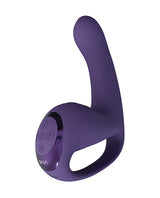 Vive Riko Triple Motor Silicone Vibrator Purple showcasing ergonomic design and user-friendly controls.