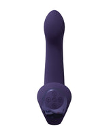 Vive Riko Triple Motor Silicone Vibrator Purple showcasing its sleek design and user-friendly controls.