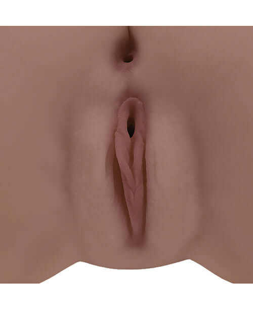 Shots Xkin Layla Love Dual Entry Masturbator Brown, showcasing realistic dual-entry design and ultra-soft texture.
