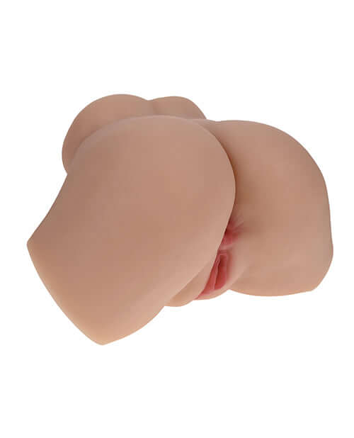 Shots Xkin Valentina Vellure Dual Entry Masturbator Tan showcasing its realistic design and dual-entry features.