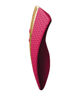 Shunga Obi Intimate Massager Raspberry in side profile view, designed for intense clitoral stimulation and pleasure.