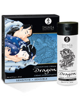 Shunga Dragon Sensitive Cream 2 Oz packaging and product, featuring a design inspired by Dragon theme for intimate experiences.