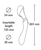 Shunga Zoa Intimate Massager Raspberry dimensions diagram with sizes labeled.