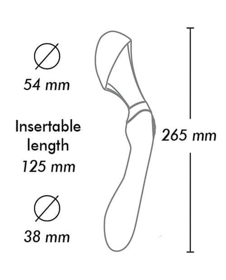 Shunga Zoa Intimate Massager Raspberry dimensions diagram with sizes labeled.