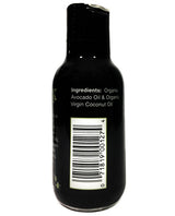Spunk Natural Coconut Avocado Lubricant 2 oz bottle showing organic ingredients list.