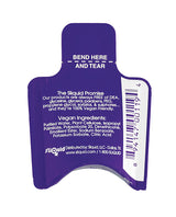 Sliquid Naturals Silk Lubricant 0.17 oz Pillow Pack back packaging details and vegan ingredients list.