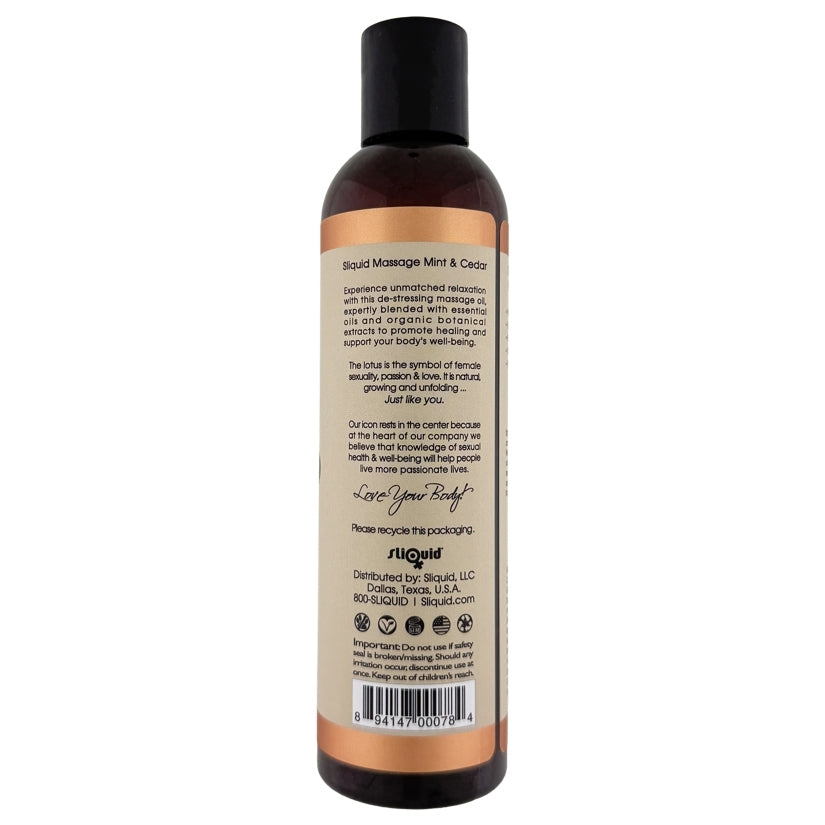 Sliquid Balance Massage Oil Cedar Mint 8.5 Oz