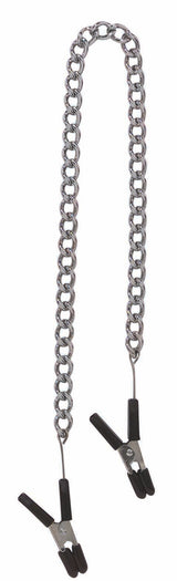 Spartacus Jump Cable Adjustable Clamps Link Chain with rubber-tipped nipple clamps and metal chain design.