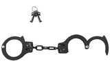Spartacus Black Single Lock Handcuffs with keys for bondage and restraint fun.