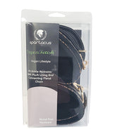 Spartacus Faux Fur Ankle Restraints Brown Floral Print in packaging for restraint play.