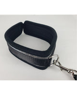 Spartacus Collar and Leash Neoprene Silver detailed view showcasing padded collar with silver accents.