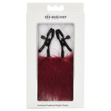 S & M Enchanted Feather Nipple Clamps in elegant packaging with soft feathers for playful sensation play.