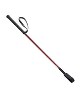 Sex & Mischief Enchanted Crop 25.75 Inch Burgundy with black tip and handle, perfect for controlled sensation play.