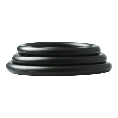 Sex & Mischief Nitrile Cockring 3 Pack Black featuring three graduated rings for a comfortable fit.