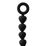 Sex & Mischief Black Silicone Anal Beads featuring smooth graduated beads for backdoor exploration.