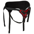 Sportsheets Saffron Strap On Harness Red Black with sleek design and comfortable fit for confident shared play.