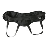 Sportsheets Plus Size Beginners Black Strap-On Harness featuring plush black fabric and adjustable straps for comfort.