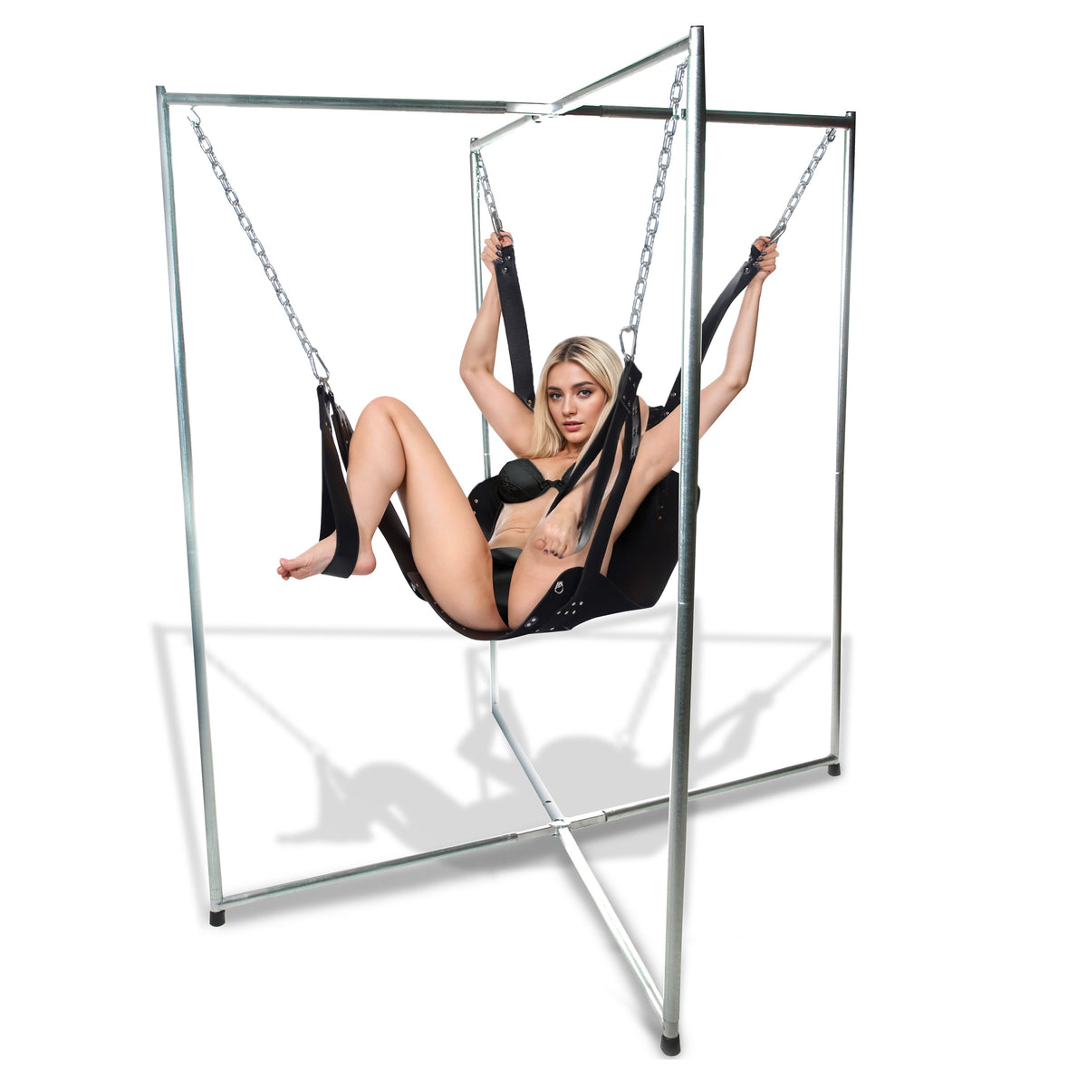 Strict Leather Premium Sex Sling with thick latigo leather and support straps for suspended play.