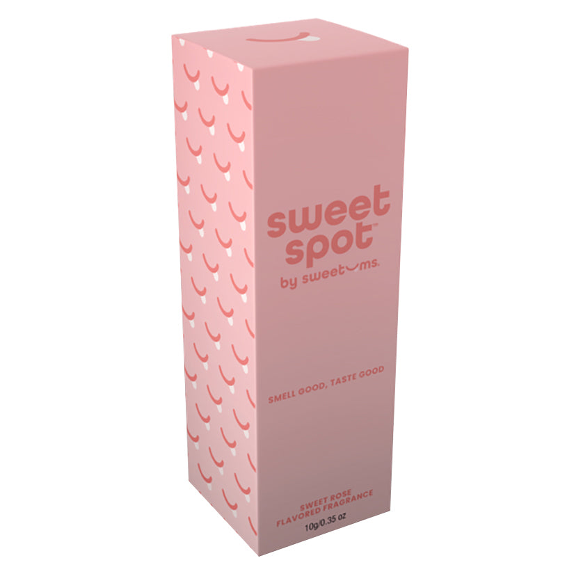 Sweetums Sweet Spot Sweet Rose Kissable Fragrance packaging showcasing smell and taste appeal.