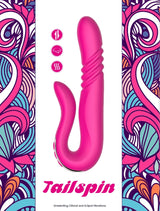 Tailspin Thrusting Dual Stimulating Rabbit Vibrator in vibrant pink, designed for clitoral and G-spot stimulation.