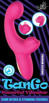 Sweet Dreams Tango Tapping Clitoral Vibrator Red in pink premium silicone design with multiple stimulation features.