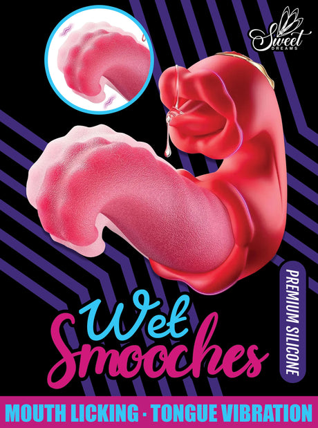 Wet Smooches Mouth Licking Tongue Vibrator showcasing premium silicone design and motion features.