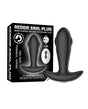 Secwell Reggie Tapping Anal Plug Black with remote control and packaging showcasing dual tapping features.