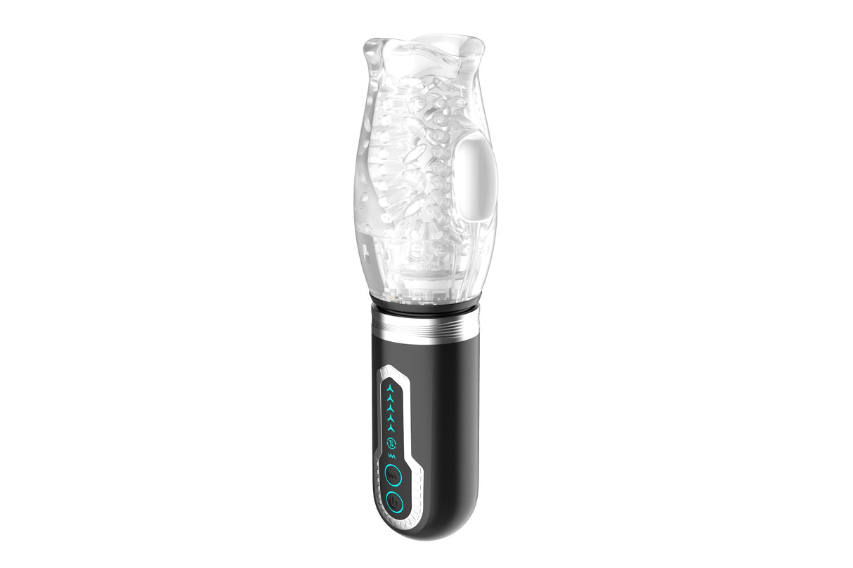 Thrusting 360 Rotating Male Stroker is a rechargeable male masturbator with thrusting and rotating features.