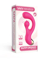 Bump Orgasm Turning Vibration G-Spot Massager Pink in packaging showcasing its design and features.
