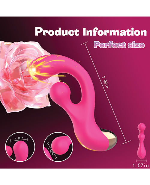 Bump Orgasm Turning Vibration G-Spot Massager Pink measuring 7.08 in, showcasing its perfect size and ergonomic design.
