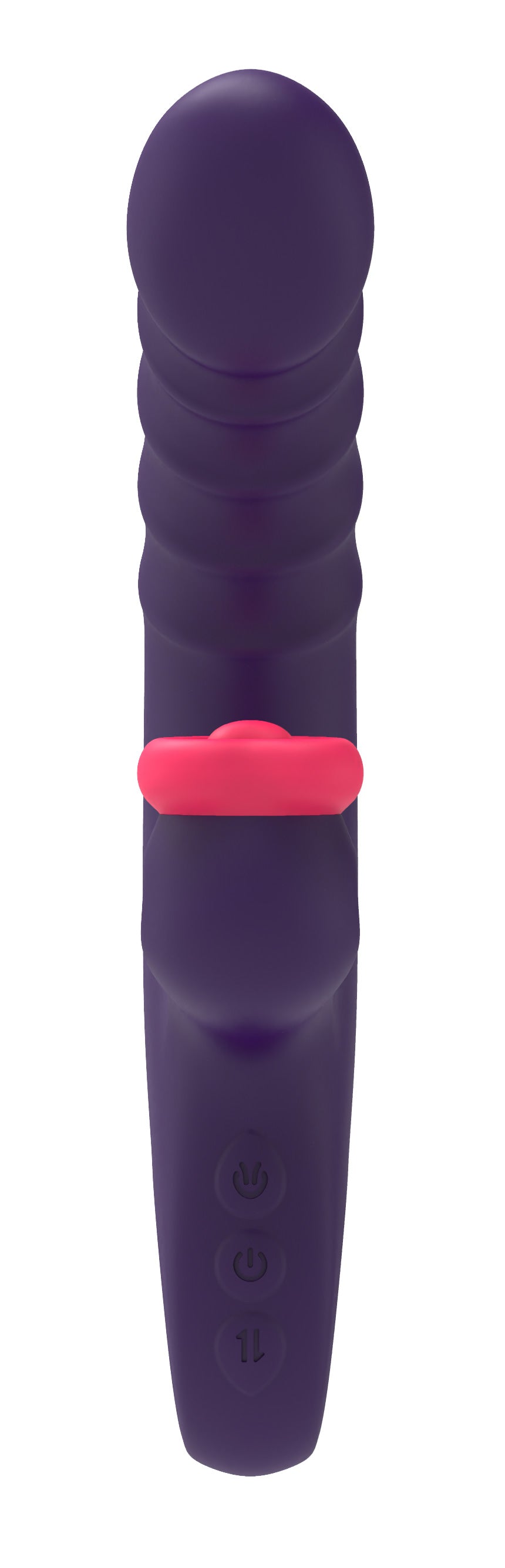 Sweet Heart Thrusting Tapping Vibrator in elegant purple design with control buttons for customizable pleasure.