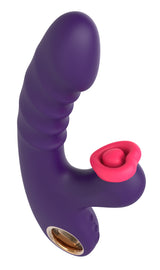 Sweet Heart Thrusting Tapping Vibrator showcasing its elegant design with G-spot and clitoral stimulation features.