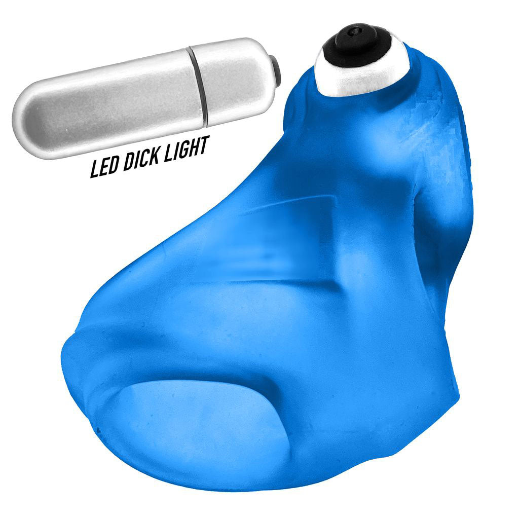 Oxballs Glowsling Cock Sling LED Blue Ice with LED dick light for enhanced visual play.